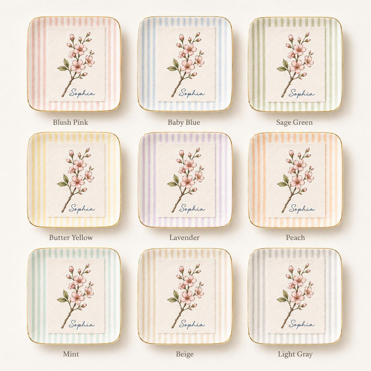 Personalized Birth Flower Ring Dish, Custom Name Jewelry Tray, Floral Trinket Dish, Bridesmaid Gift, Wedding Favor, Birthday Gift for Her a6662497-6226-4e29-a17b-cb646b36f288-8.jpg