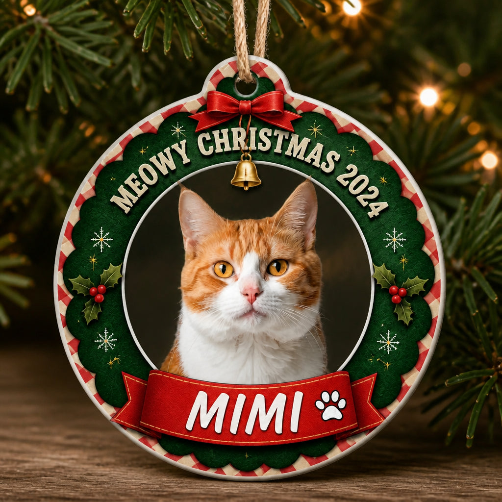 Meowy Christmas Cat Photo Ornament — Custom Name - Personalized Ornament a66dad64-dc3b-417d-8a40-fefe491dce29.jpg