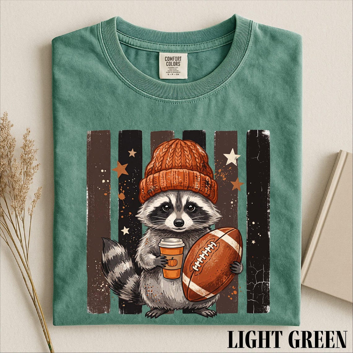 Raccoon Football Shirt, Cute Game Day Graphic Tee, Fall Sports Animal Shirt, Football Season Comfort Colors T-Shirt Gift a690e68c-4dc5-4f0c-82e0-26d8f6124b55-7.jpg