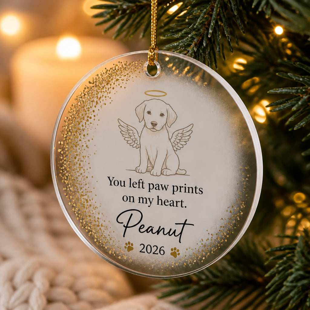 Pet Memorial Transparent Acrylic Ornament — Paw Prints Heart with Name & Year - Personalized Transparent Acrylic Ornament a69ba696-01db-41c8-b76e-11ff5b7e897f.jpg
