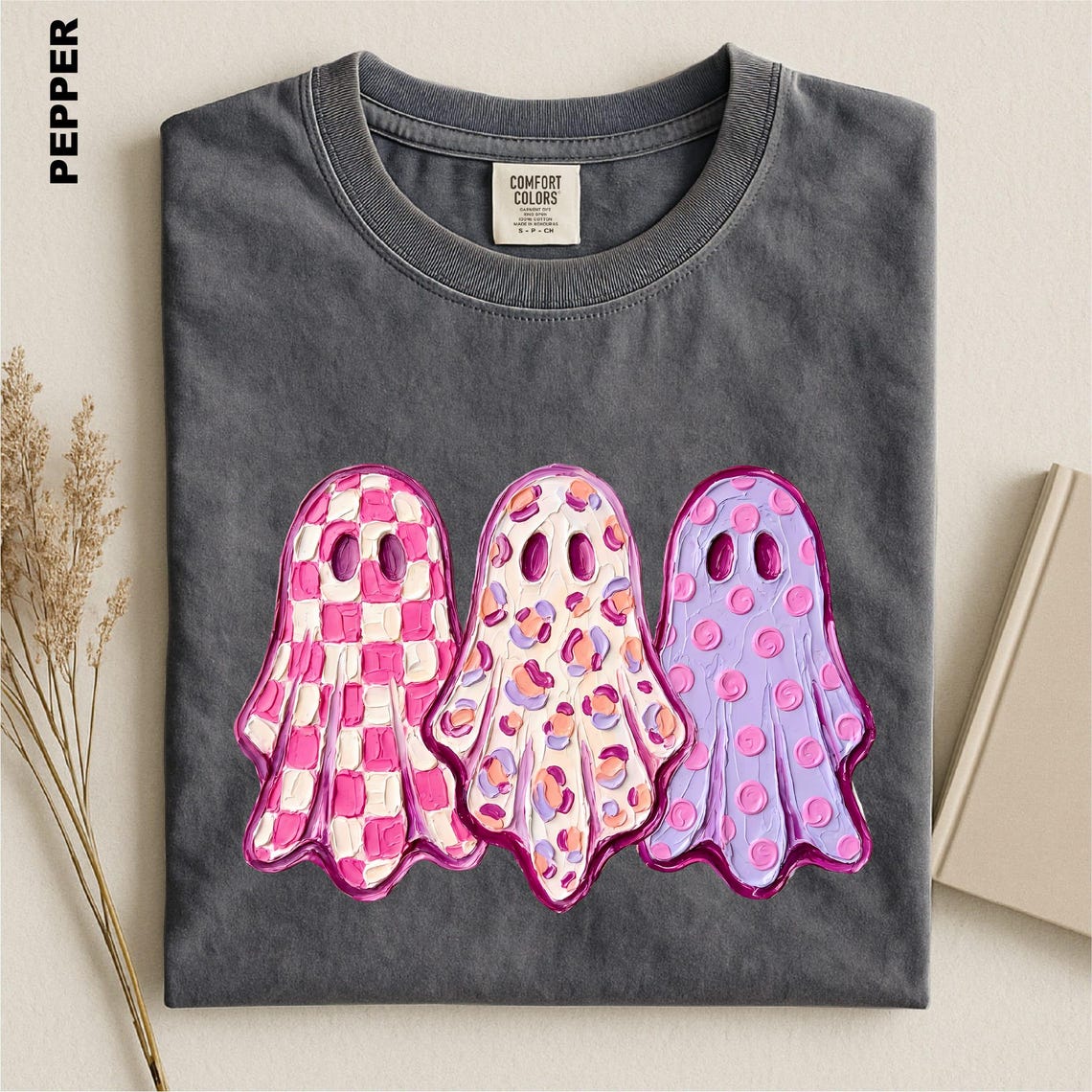 Halloween Ghost Shirt, Cute Pink Ghost Tee, Comfort Colors Spooky Season T-shirt, Tis The Season Sweatshirt, Cozy Fall Halloween Graphic Top a69c27fb-813e-4583-b8cc-b90f0ad442d0-6.jpg