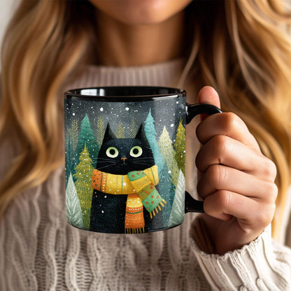 Black Cat Holiday Coffee Cup, Christmas Tree Cat Lover Gift, Black Ceramic Mug, Morning Coffee cup, Christmas Cat Mug, Winter Cat Tea Cup a6a72399-3f44-4610-afb1-2a102787f55f-7.jpg
