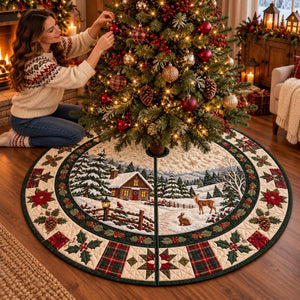 Winter Cabin Christmas Tree Skirt, Rustic Woodland Holiday Decor a6acaa48-a23e-4a60-ba9b-cd587d0a9f50-3.jpg