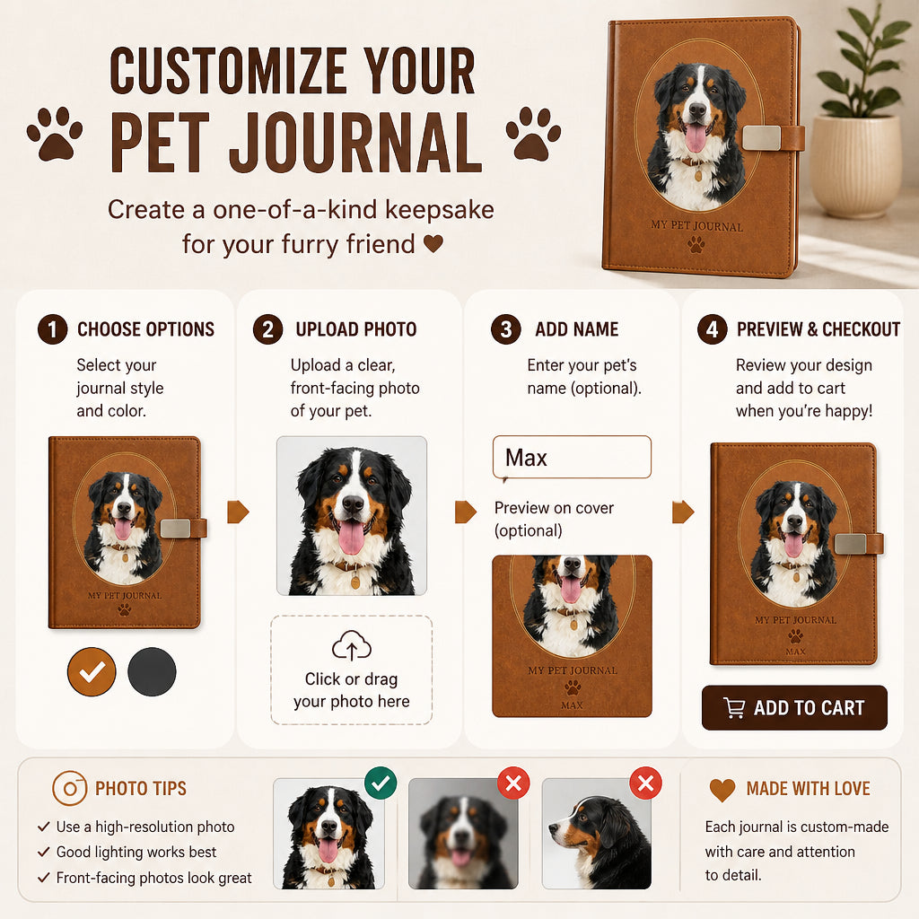 Watercolor Pet Cameo Leather Journal - Personalized Graphic Leather Journal a6bd0360-d5ea-4610-9299-95a30aebcb60.jpg