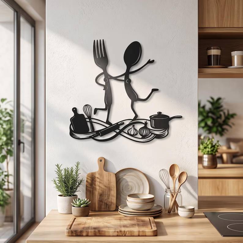 Fork Spoon Metal Wall Decor, Dancing Cutlery Kitchen Art, Playful Utensil Hanging, Dining Room Accent, Fun Chef Gift a6bebd49-567c-4096-afd8-e57a3a90fa5d-eytrt-1-.jpg