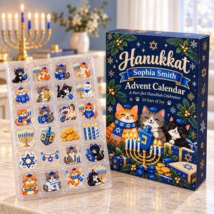 Hanukkah Advent Calendar: Personalized Christmas Countdown Box, Blue Paper and Acrylic a6cdbe77-1e75-410d-9136-454477b13ea8-L-ch-Hanukkah-v-khay-charm-m-o.png