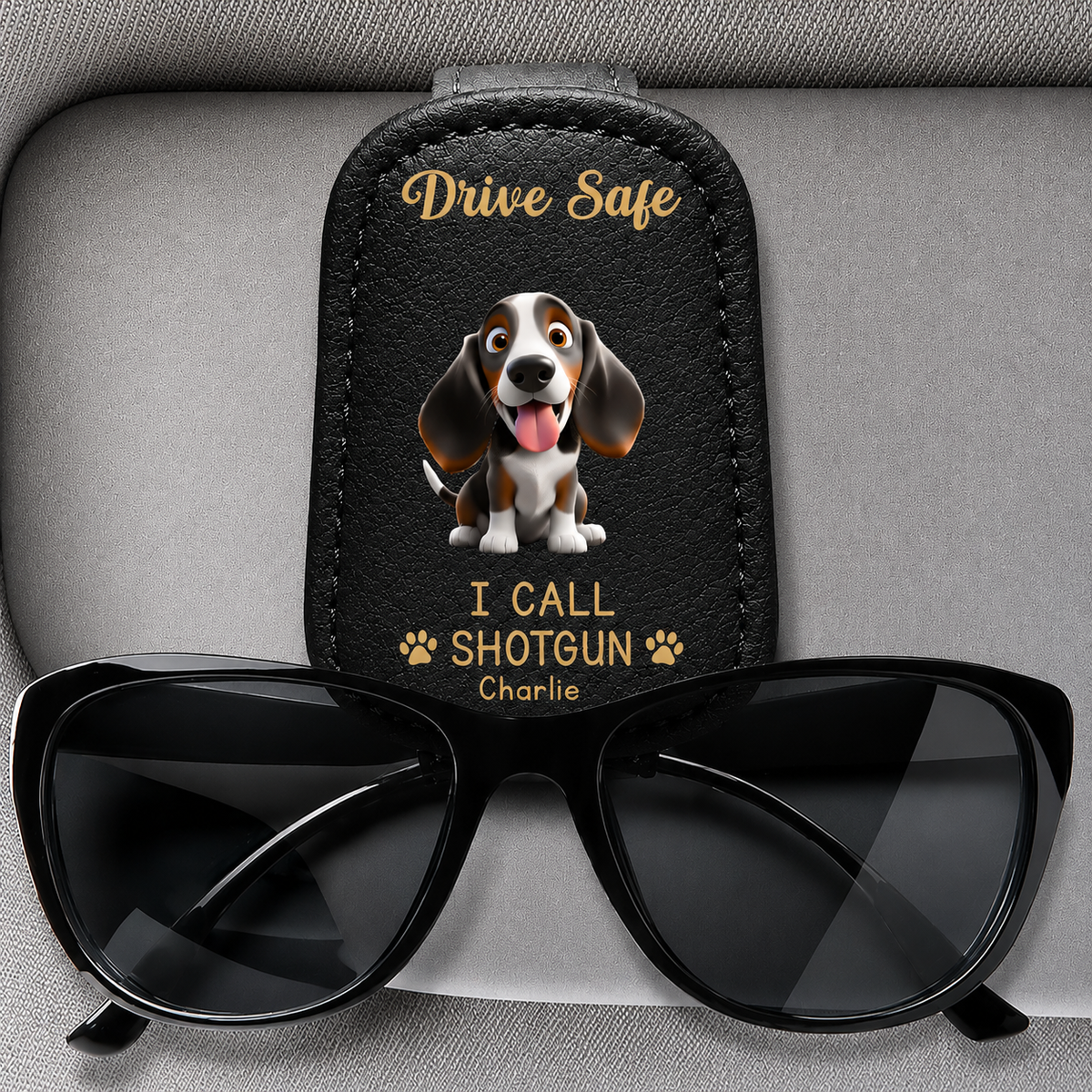 Funny Dog Custom Photo Drive Safe Daddy Sunglasses Holder: Personalized Sunglasses Holder For Dog Dad With Dog, Fathers Day, Gift For Dad, Grandpa
