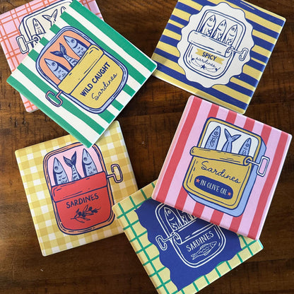 Colorful Sardine Can Ceramic Coasters, Retro Coastal Drink Coasters, Cute & Vibrant Design Coasters a6e26a94-6b70-4ad3-a7fa-f9dfd84720a9-6.jpg