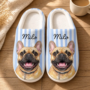 Custom Pet Portrait Name Fleece Slippers - Personalized Fleece Slipper a703b916-5f44-4a81-a206-69e88e53fdf5.png