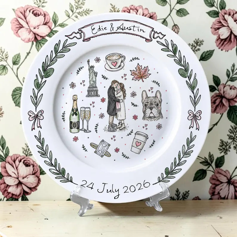 Personalized Porcelain Platter Plate-Wedding Gift for Newlyweds-Couple Gift-Romantic Whimsical Ceramic-Anniversary Gift a708cd34-b7f3-489e-8738-5723665dfa26-dfsdff-3-.webp