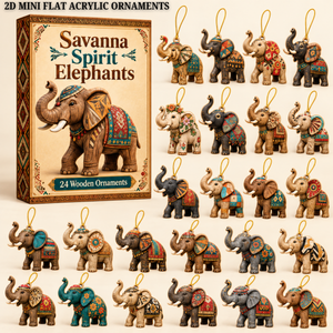Savanna Spirit Elephants Advent Calendar 2026 - 24-Day Festive Countdown, Wooden Charms Blind Box - Gift For Elephant Lovers a714c9e1-ca4b-4e0f-8741-6bb0800431cd-savanna-text.png