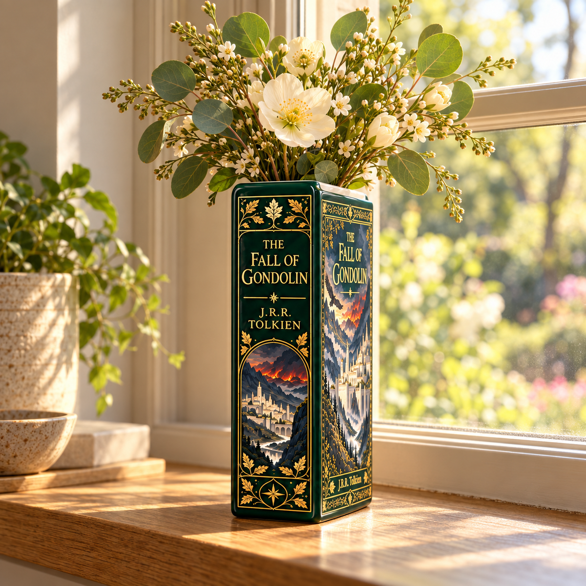 The Fall of Gondolin Ceramic Book Vase – Tolkien Inspired Flower Vase, Fantasy Bookshelf Decor a73b4ae7-78dc-460c-bf04-977a6c2382b7-the-fall-of-gondolin-3.png