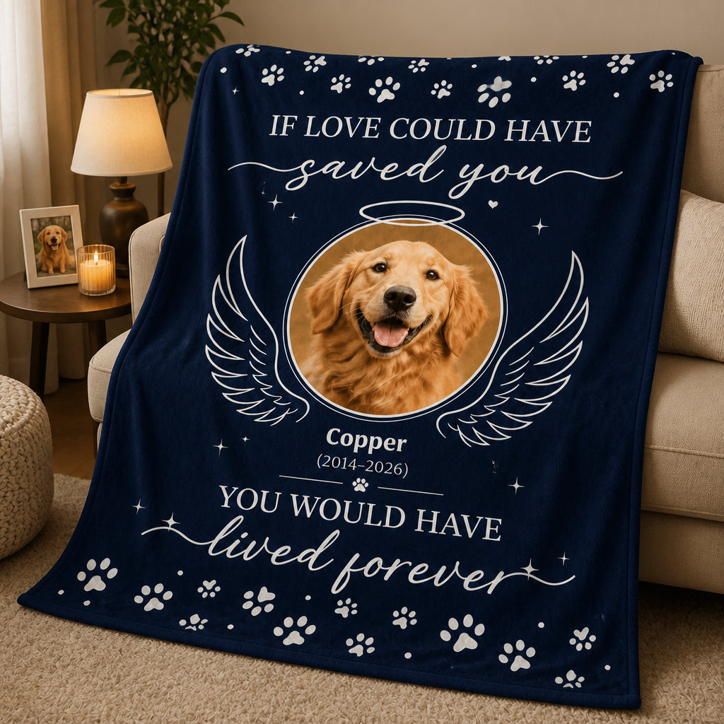 Pet Memorial Photo Blanket – If Love Could Have Saved You - Personalized Blanket a74d9ad8-692b-4baa-8d2b-26070805dc1c.jpg