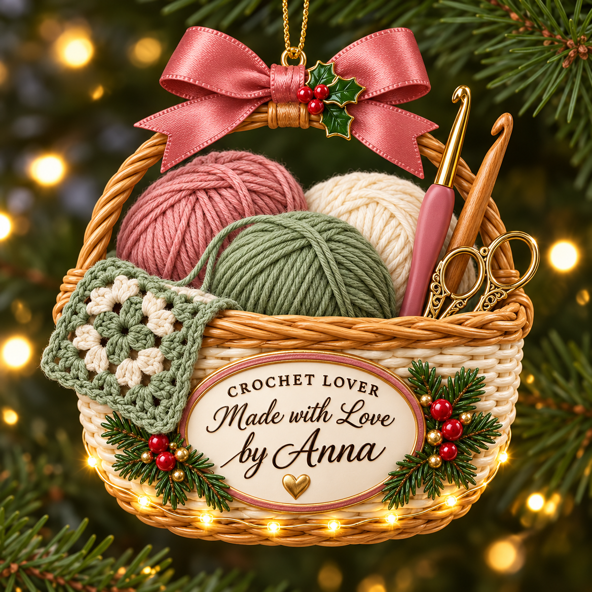 Personalized Crochet Christmas Ornament – Custom Name Yarn Basket with Crochet Hooks and Granny Square, Keepsake Gift for Crochet Lovers and Crafters a75374e5-73e0-415f-8dfc-605a577b4720-Personalized-Crochet-Lover-Christmas-Ornament.png