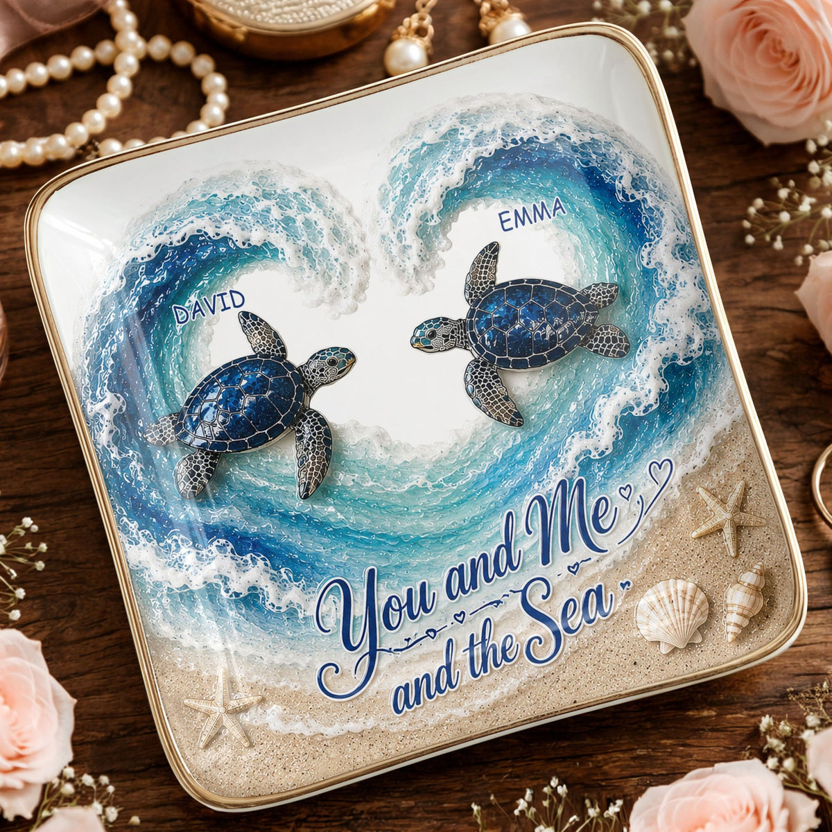 You And Me And The Sea, Jewelry Ceramic Dish, Gift For Couples and Beach Lovers a7561a1b-6551-47cb-af65-a793d4c3a578-1.jpg