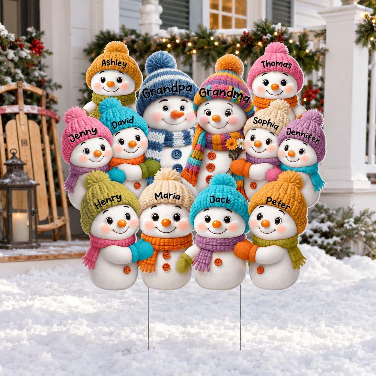 Christmas Snowman Grandpa Grandma Grandparents Grandkids - Personalized Yard Sign - Christmas Decor For Grandparents a762ad17-e8d8-4966-bd7f-75ace28a1c6b-banner-1.png