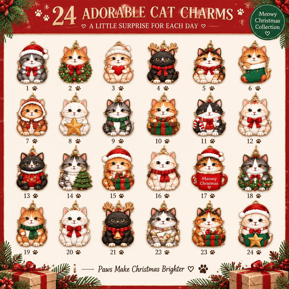 Personalized Cat Advent Calendar, Christmas Countdown Box, 24 Cute Cat Charms, Custom Family Name Holiday Keepsake, Cat Lover Gift 2026 a766018c-5732-49b0-bb71-c23a2998bb35-il_1588xN.8587010319_cin2.jpg