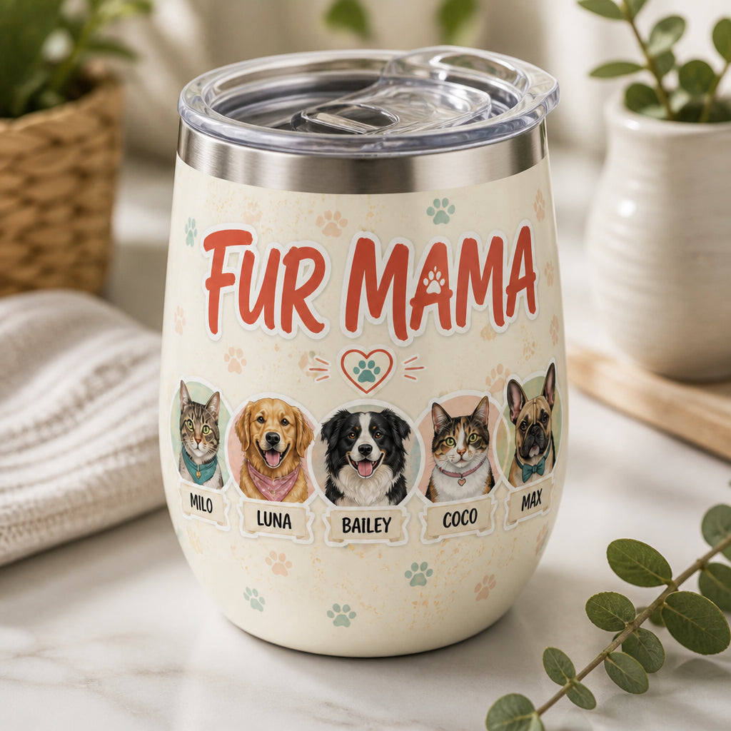 FUR MAMA Custom Pet Portrait Wine Tumbler - Personalized Wine Tumbler a76ee6cb-afa3-4cc5-bebe-676447e0725d.jpg