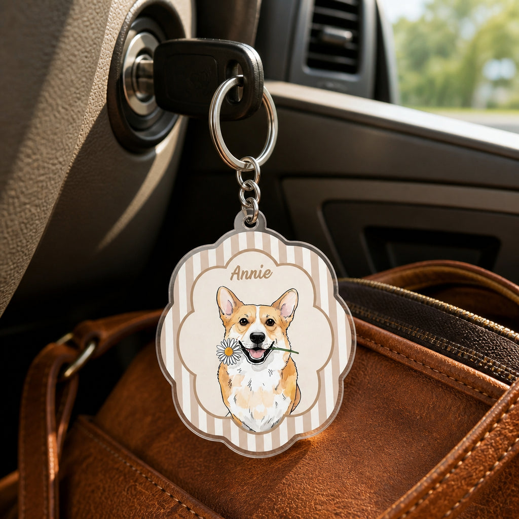 Custom Pet Portrait Keychain with Name | Oval Cameo - Personalized Acrylic Keychain a79750fa-32b4-4dd0-b4bf-12226fc2d42b.jpg