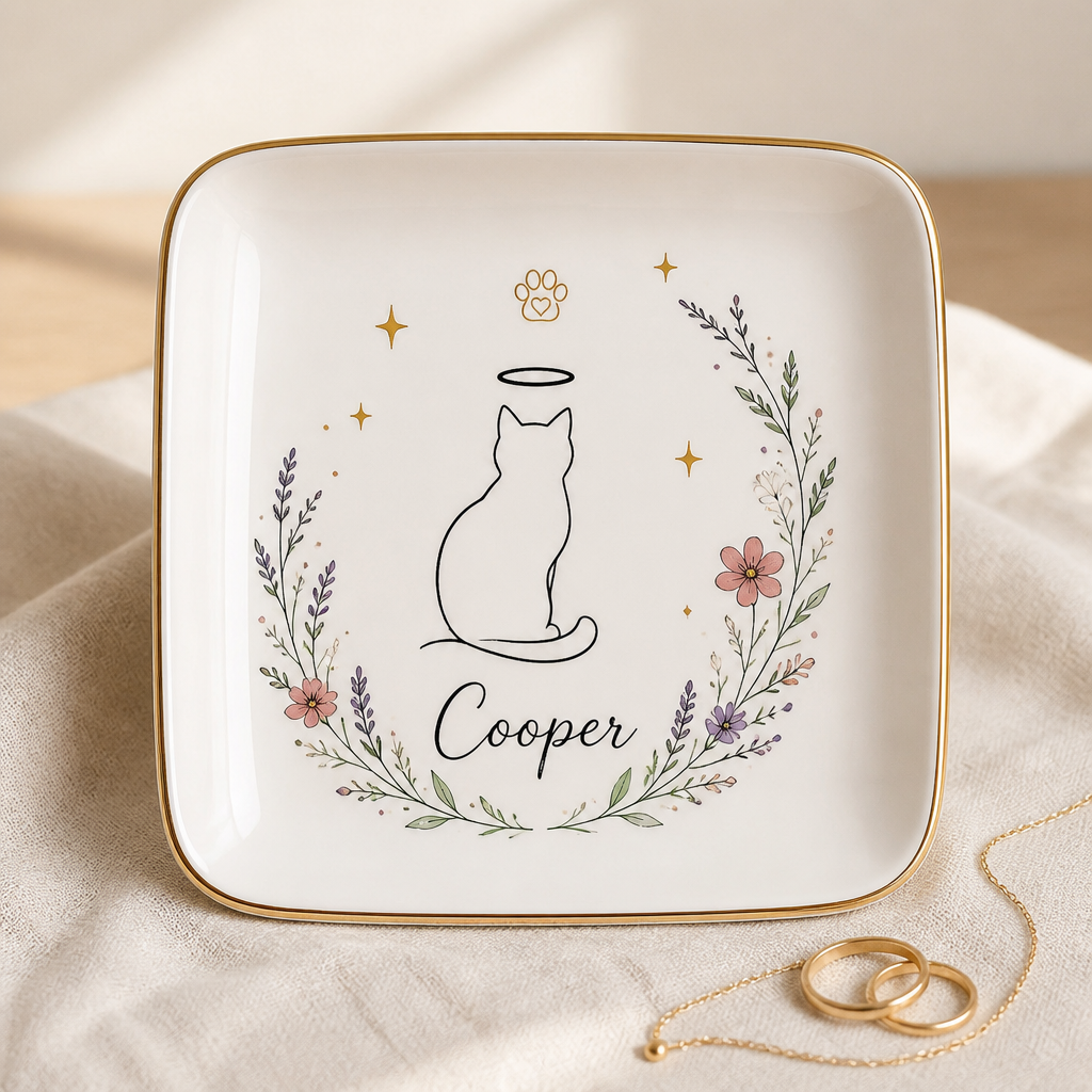 Angel Cat Memorial Jewelry Dish – Personalized Pet Name - Personalized Jewelry Plate a7a0586f-7a21-4334-adb4-4864e52abc31.png