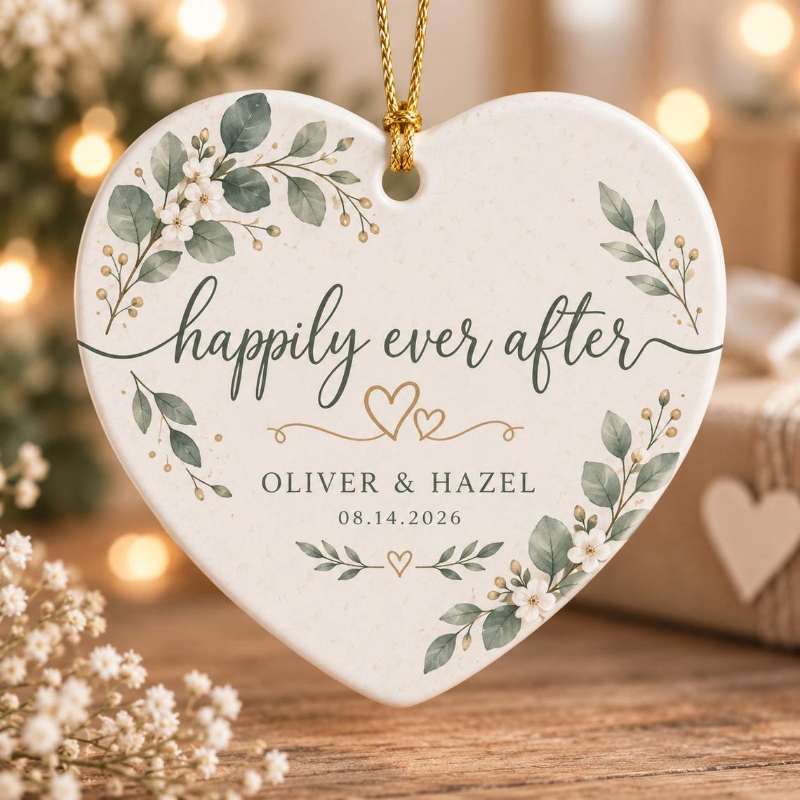Personalized Wedding Ceramic Ornament, Custom Couple Names Heart Keepsake, Happily Ever After Anniversary Gift a7ac7fa8-592a-4533-92ef-dff0bfb186ae-6.jpg