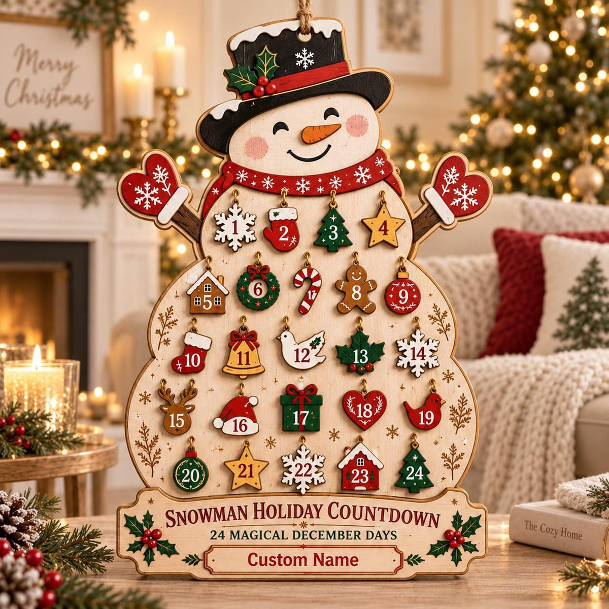 Personalized Snowman Advent Calendar, Christmas Countdown Calendar, Custom Name Holiday Decor, Family Christmas Gift, Rustic Wooden Sign a7b62265-998c-4917-b63b-3a6eb108edf9-il_1588xN.8520248348_9f8c.jpg