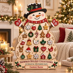 Personalized Snowman Advent Calendar, Christmas Countdown Calendar, Custom Name Holiday Decor, Family Christmas Gift, Rustic Wooden Sign a7b62265-998c-4917-b63b-3a6eb108edf9-il_1588xN.8520248348_9f8c.jpg