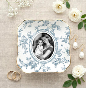 Mother of the Bride Gift, Toile De Jouy Trinket Tray, Custom Mother Photo Ring Dish, Mother of the Bride Wedding Day Gift from Daughter a7b6c03f-4d92-492d-9c52-05244ac21938-4.jpg