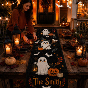 Personalized Halloween Table Runner, Cute Ghost and Pumpkin Runner, Fall Kitchen Dining Table Decoration a7e1d251-d86e-445c-a1f8-2d82b5e0c77b-8.jpg