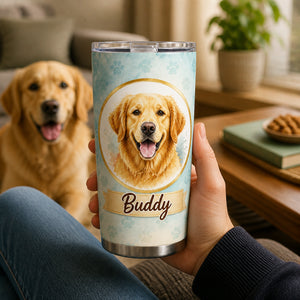 Custom Pet Portrait Name Tumbler — Photo to Watercolor - Personalized Tumbler a82f7f9f-8e76-400c-930e-63dcf233e658.jpg