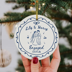 2 Sided Ceramic Ornament, Custom Engagement Gift, Personalized Engagement Gift for Engaged Couples, Wedding Gift Newlyweds, Bride and Groom a8597021-7e81-4de2-b80e-9a6848f125a5-trygfghfghff-6-.webp