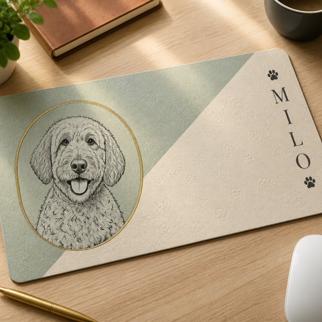 Custom Pet Line-Art Leather Deskmat – Name + Photo Sketch - Personalized Leather Deskmat a85a075f-b212-450d-9b5f-82855404751c.jpg