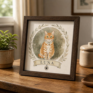 Custom Watercolor Pet Portrait Name Frame - Personalized Picture Frame a8629d5e-70a5-47d7-82dd-f7ea3d179390.jpg
