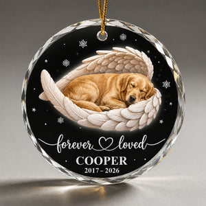 Forever Loved Pet Memorial Crystal Ornament - Personalized Crystal Ornament a86e6ab1-0bae-4540-a59b-0d861f1a657d.jpg