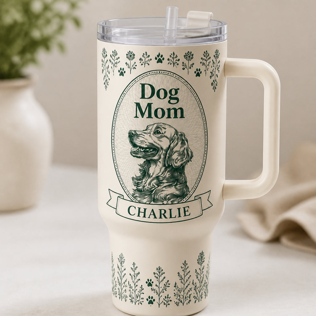 Dog Mom Cameo 40oz Tumbler – Personalized Pet Name - Personalized 40 oz Stainless Steel Tumbler a886817f-744d-469e-b341-7f64024193b5.jpg