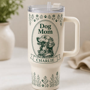 Dog Mom Cameo 40oz Tumbler – Personalized Pet Name - Personalized 40 oz Stainless Steel Tumbler a886817f-744d-469e-b341-7f64024193b5.jpg