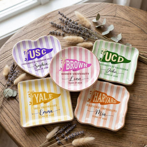 Personalized School Pennant Flag Ring Dish, Custom Graduation Jewelry Dish, College University Graduation, Class of 2026, Gifts For Her a8943db3-0850-472f-adc2-1fe7507d43ef-2.jpg