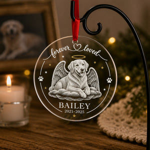 Forever Loved Pet Memorial Transparent Acrylic Ornament — Custom Photo, Name & Years - Personalized Transparent Acrylic Ornament a89527b6-948a-40ba-bb35-988dc250a8af.jpg