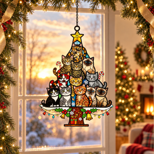 Cat Christmas Tree Acrylic Suncatcher, Christmas Tree Made of Cats Acrylic Suncatcher, Christmas Home Decor Cat Art, Gift for Cat Lovers a8a2ab4b-c72d-44f2-8a10-99fdfd74b739-banner-1.png