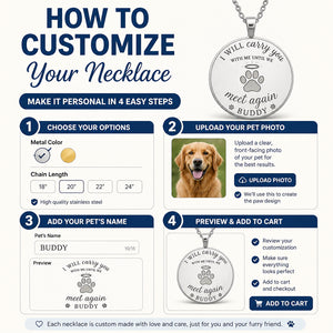 Pet Memorial Engraved Necklace – I Will Carry You + Name - Personalized Custom Necklace a8a35cf0-d408-4bdf-979d-33b2de02b95a.jpg