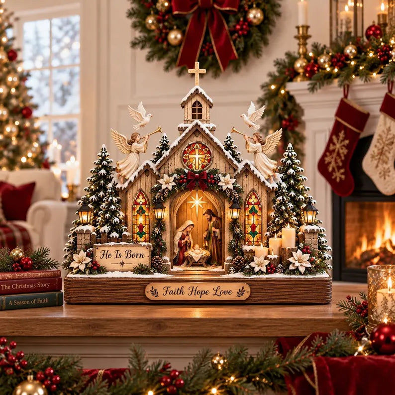 Christmas Nativity Church Wooden Block, Holy Family Manger Scene, Christian Religious Decor, Faith Hope Love Christmas Table Decor a8a82180-3547-4f94-b5bf-2ea21f6a09cd-ghhhhhhhhhhhhhh-3-.webp