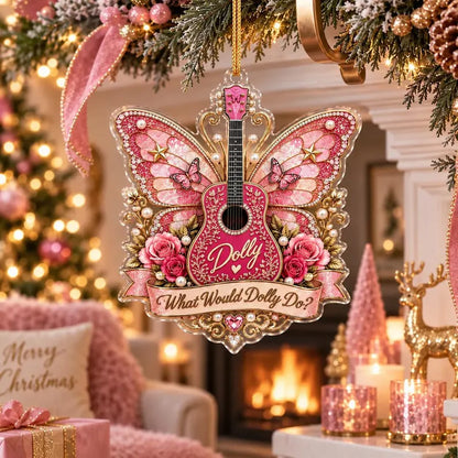 Dolly Parton Guitar Ornament, What Would Dolly Do Christmas Decor, Butterfly Guitar Design, Music Lover Christmas Gift, Holiday Collectible a8cd0de4-7aee-4495-b940-f28d5f16bac7-fdhb-1-.webp