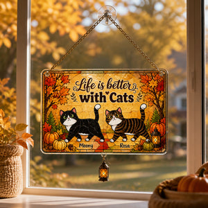 Life Is Better With Cats - Autumn Doormat (Upload 2 Pet Photos) - Personalized 1 Layered Suncatcher with Charm a8e5fad1-08e7-4ce2-9c0d-61254e7bc4fb.jpg