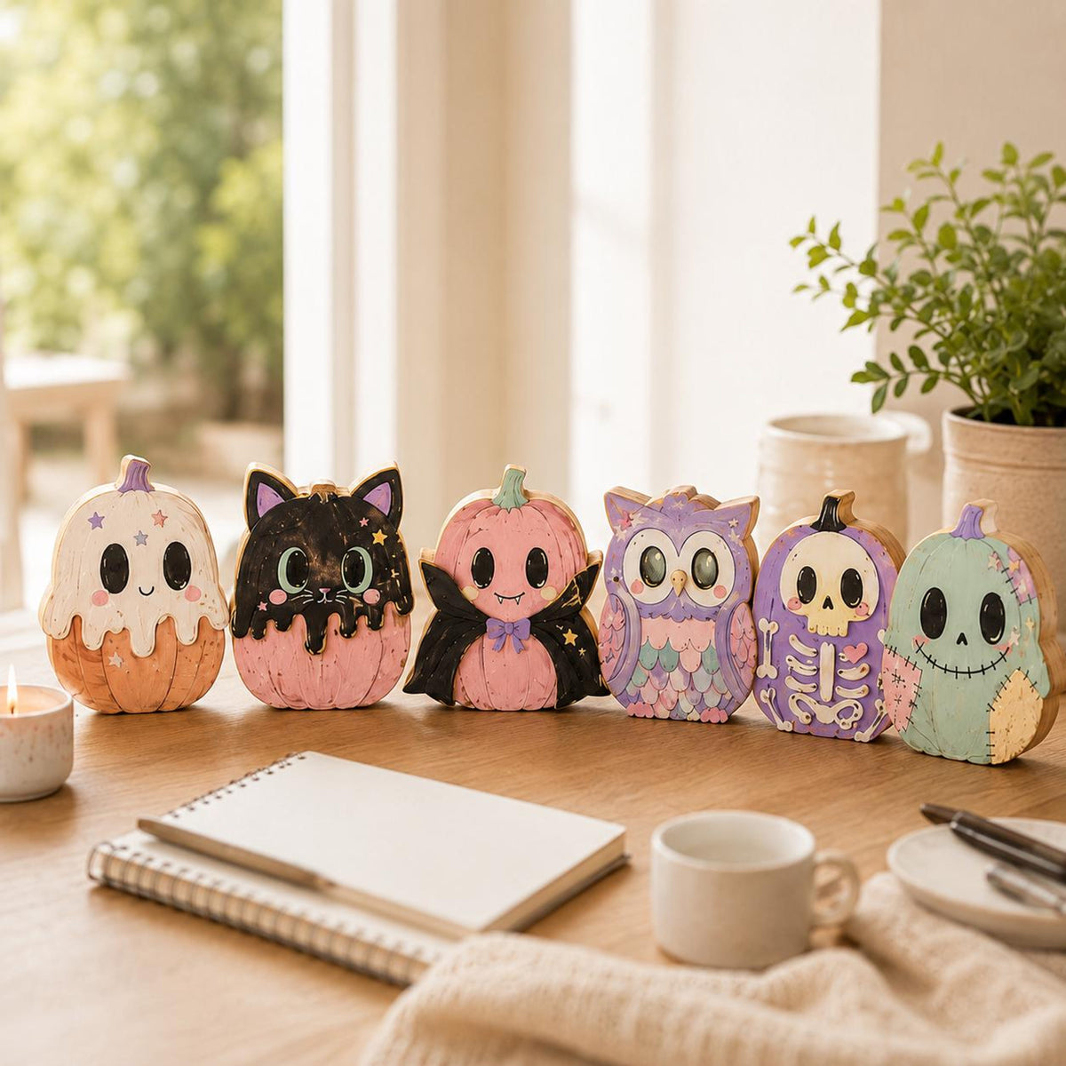 Halloween Wooden Decor Blocks, Spooky Shelf Accents, Ghost, Black Cat, Pumpkin, Skeleton, Owl a8efc8f9-ff0e-4935-aef5-596ced7cfc4e-4.jpg