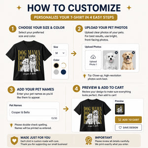 Dog Mama Custom Pet Portrait Tee - Personalized T-shirt a8f70e10-be43-4b67-b124-fccbb37eeb81.jpg