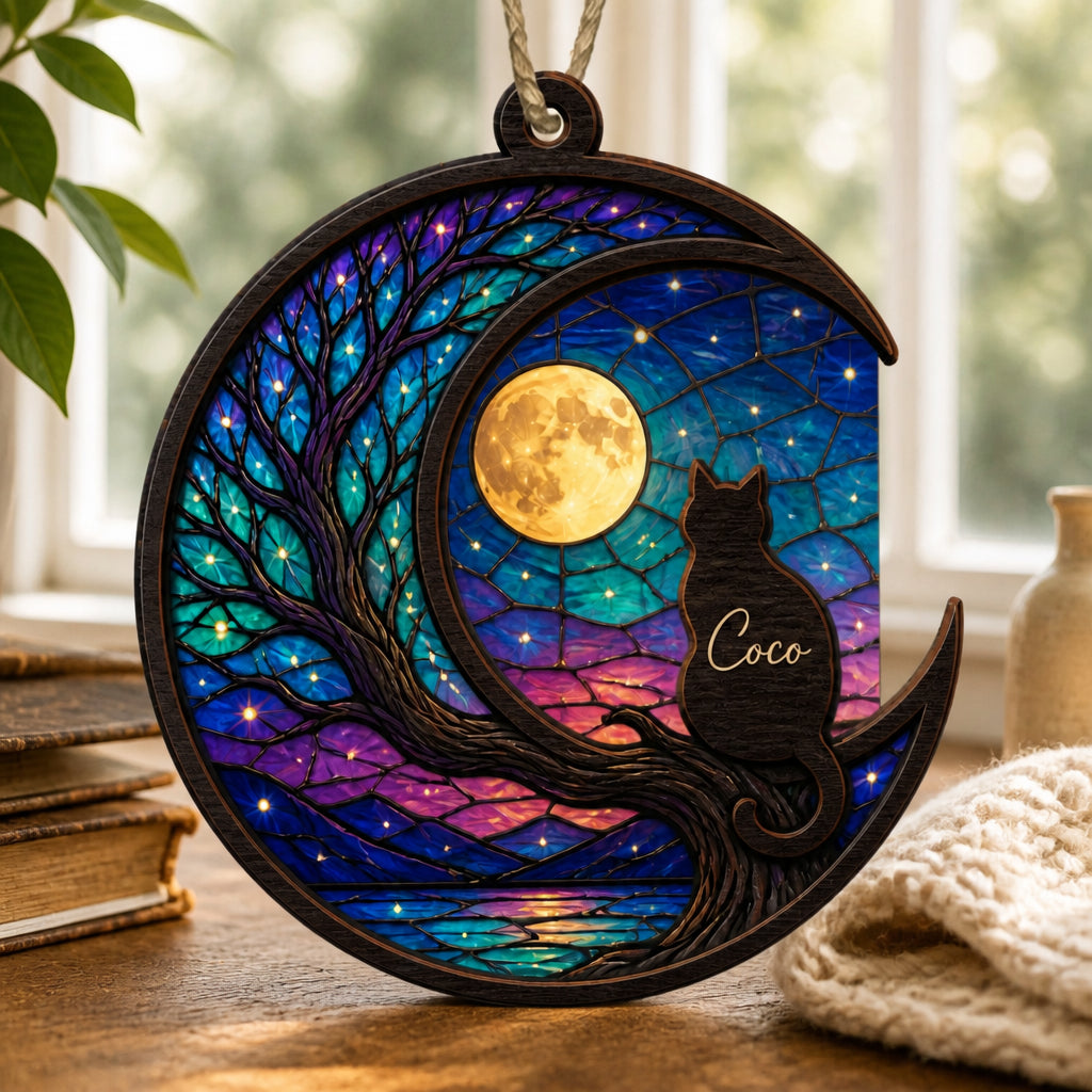 Personalized Stained-Glass Cat Ornament – Custom Pet Name - Personalized 3-Layered Wood Ornament a9052074-2043-485b-8d02-a0406b64357e.jpg