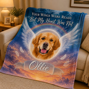 Pet Memorial Photo Blanket – Your Wings Were Ready - Personalized Blanket a9093c04-afae-45b0-b66c-efe1982ed871.jpg
