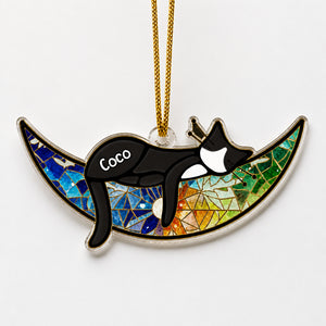 Personalized Cat Name Stained-Glass Crescent Shape Ornament - Personalized Shape Ornament a917a386-8440-4d74-825d-d80d8d34e283.jpg