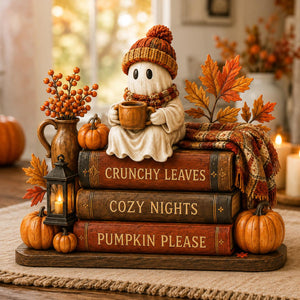 Ghost Coffee Fall Wooden block, Book Stack, Halloween BookShelf Decor a9523e0c-aea0-45ea-98c5-e5af1df4910a-1.jpg