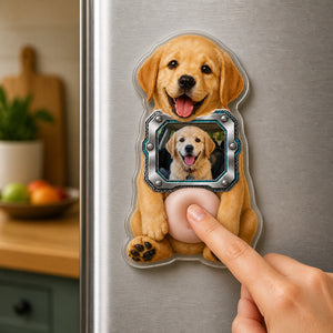 Custom Pet Photo Metal-Bezel Fridge Magnet - Personalized Acrylic Refrigerator Magnet - Soft Rubber Belly a965e459-cec6-4c56-a157-d2fe2fe033a7.jpg